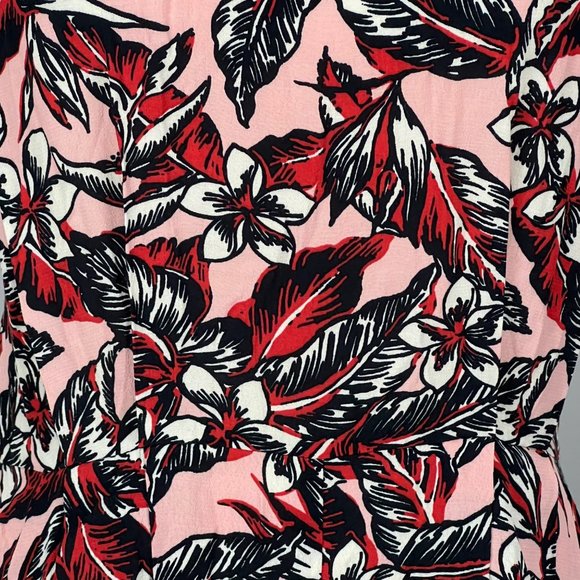 Zara Woman Sleeveless Short Romper Pink Floral 1 Piece Pockets size Medium - Picture 4 of 12